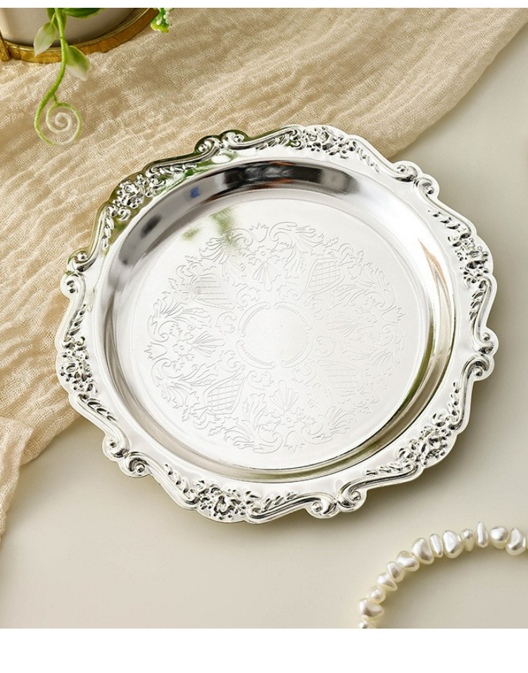 Vintage Collectible Dishes - Vassoio Vintage in Metallo Goffrato, Piatto